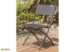 Chaise De Jardin Textilène Pliante Noire -Pas Cher Salon Mobilier Magasin chaise jardin aluminium noir textilene