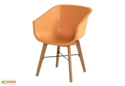 Chaise De Jardin En Bois D’acacia Et Résine Amalia (lot De 2) -Pas Cher Salon Mobilier Magasin chaise jardin bois acacia resine amalia orange