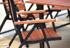 Chaise De Jardin Pliante En Bois D’Eucalyptus Et Aluminium Flamingo -Pas Cher Salon Mobilier Magasin chaise jardin pliante bois eucalyptus aluminium flamingo 2