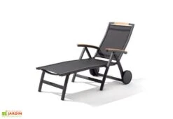 Bain De Soleil Alu, Teck Et Textilux Catena Anthracite (lot De 2)