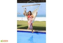 Chaise Suspendue Ecrue 110 X 140 Cm -Pas Cher Salon Mobilier Magasin chaise suspendue ecrue en toile jobek