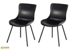 Lot De 2 Chaises De Jardin - Sophie Rondo Dining -Pas Cher Salon Mobilier Magasin chaises jardin noires sophie