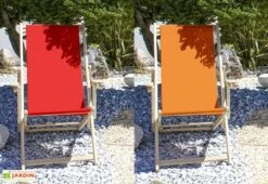 Chilienne En Bois Et Coton Avec Accoudoirs Lona – Tissu Uni -Pas Cher Salon Mobilier Magasin chilienne bois tissu lona uni 1