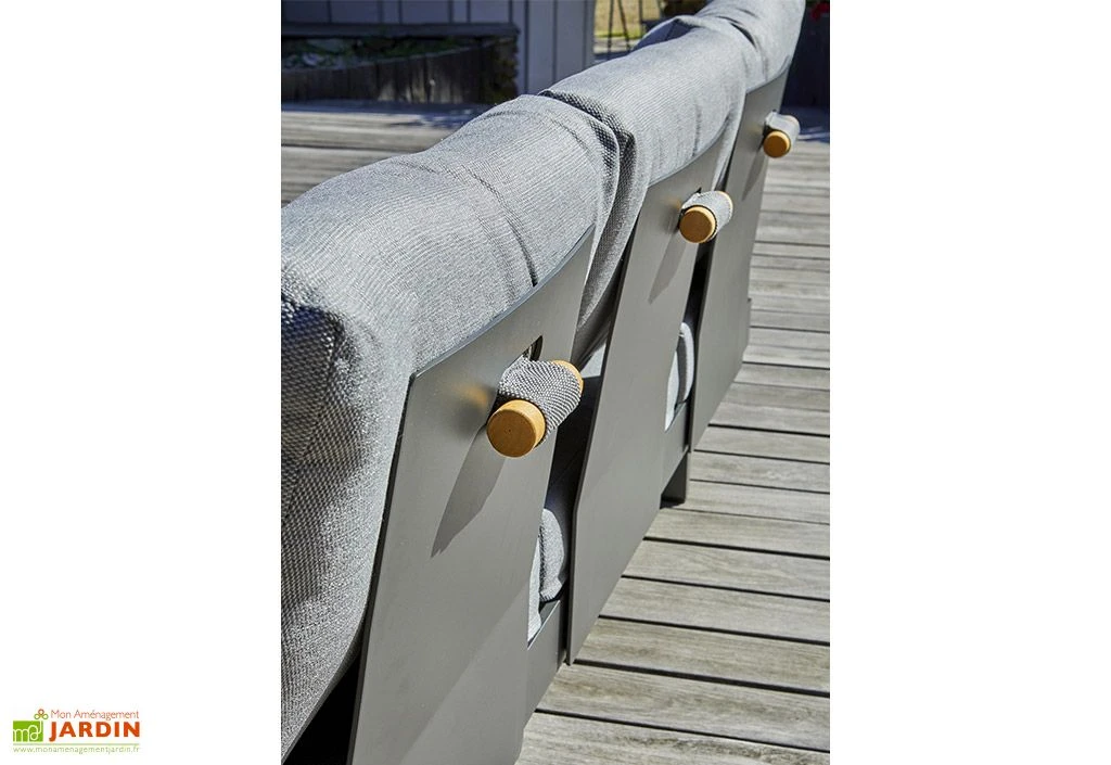 Salon De Jardin 6 Places En Aluminium Et Acacia - Vanuatu 4 Salon De Jardin 6 Places En Aluminium Et Acacia - Vanuatu – Image 4