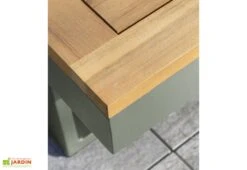 Salon De Jardin Modulable 4 Places En Aluminium Et Acacia - Tokyo -Pas Cher Salon Mobilier Magasin details plateau bois table basse jardin