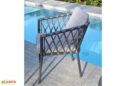 Fauteuil De Jardin En Aluminium Et Corde Pilat -Pas Cher Salon Mobilier Magasin fauteuil exterieur aluminium corde pilat
