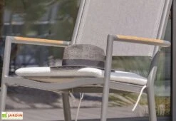 Rocking Chair D’Extérieur En Aluminium Et Textilène Honfleur -Pas Cher Salon Mobilier Magasin fauteuil jardin aluminium bois rocking chair