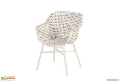 Fauteuil De Jardin En Aluminium Et Résine Tressée Delphine Dining -Pas Cher Salon Mobilier Magasin fauteuil jardin aluminium osier delphine dining moccacino