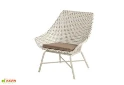 Fauteuil De Jardin Bas En Aluminium Et Osier Delphine Lounge Moccacino