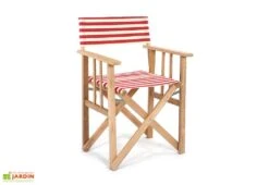 Fauteuil De Jardin Metteur En Scène En Bois Et Tissu Lona -Pas Cher Salon Mobilier Magasin fauteuil jardin chaise metteur en scene rayee 3
