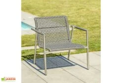 Salon De Jardin 4 Places En Inox Et Corde Tressée Concarneau -Pas Cher Salon Mobilier Magasin fauteuil salon jardin 4places inox corde tressee concarneau