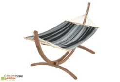 Ensemble Hamac En Tissu Et Support En Bois – Set EsKapade -Pas Cher Salon Mobilier Magasin hamac balancelle lit jardin carbone 1