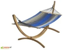 Ensemble Hamac En Tissu Et Support En Bois – Set EsKapade -Pas Cher Salon Mobilier Magasin hamac set eskapade lit jardin bleu royal 1