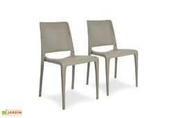 Lot De 2 Chaises De Jardin Empilables En Polypropylène Hall -Pas Cher Salon Mobilier Magasin lot 2 chaises jardin empilables polypropylene hall taupe