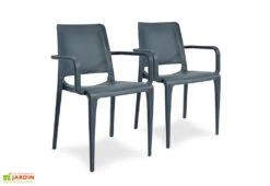 Lot De 2 Fauteuils De Jardin Empilables En Polypropylène Hall