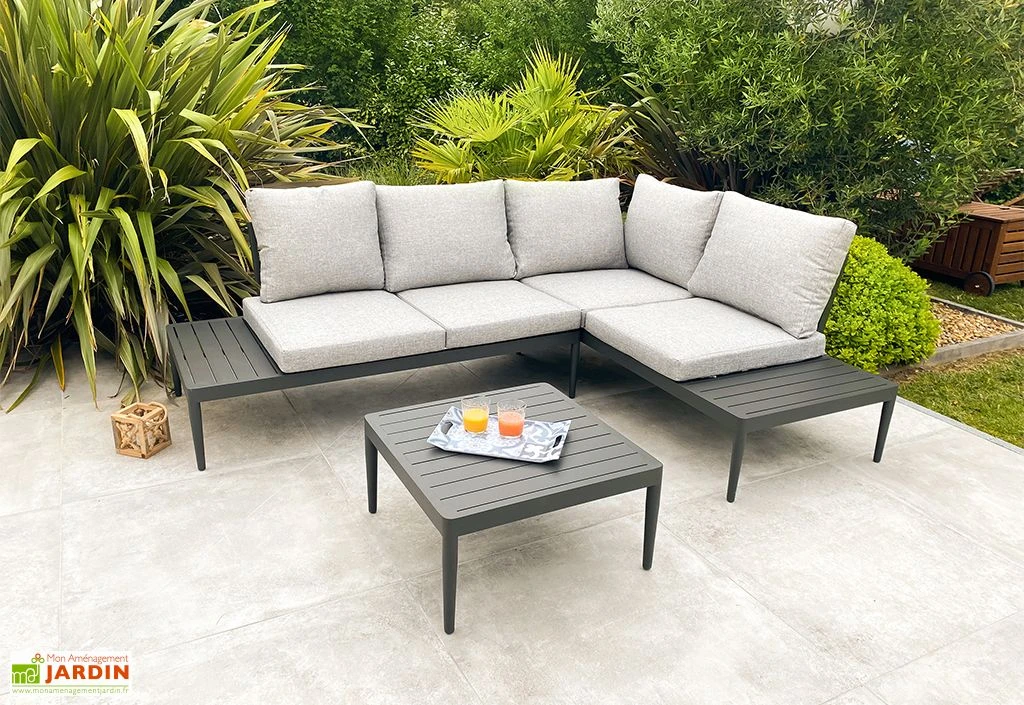 Salon De Jardin 4 Places En Aluminium Ankara Anthracite 2 Salon De Jardin 4 Places En Aluminium Ankara Anthracite – Image 2