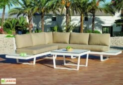Hevea Salon De Jardin Bas En Aluminium Blanc Loira - 5 Places