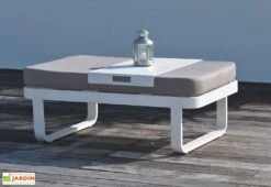 Salon De Jardin En Aluminium Barcelona : 1 Table + 2 Canapés + 1 Pouf 9 Salon De Jardin En Aluminium Barcelona : 1 Table + 2 Canapés + 1 Pouf -Pas Cher Salon Mobilier Magasin salon de jardin barcelona pouf aluminium blanc