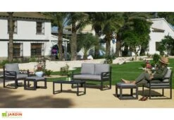 Hevea Salon De Jardin Bas En Aluminium Piave – 4 Places