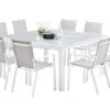 Salon De Jardin Carré WhiteStar : Table Extensible + 8 Fauteuils