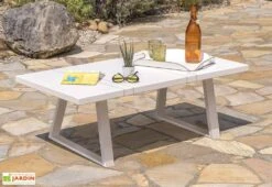 Salon De Jardin En Aluminium Blanc Table Canapé 5 Places - Ibiza -Pas Cher Salon Mobilier Magasin salon de jardin ibiza 1