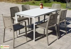 Salon De Jardin : 1 Table 160 X 90 Cm + 4 Chaises + 2 Fauteuils – Park