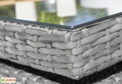 Salon De Jardin En Résine Tressée Encastrable Gris : 1 Table + 4 Fts 8 Salon De Jardin En Résine Tressée Encastrable Gris : 1 Table + 4 Fts -Pas Cher Salon Mobilier Magasin salon jardin acier resine tressee grise 4places encastrable 2