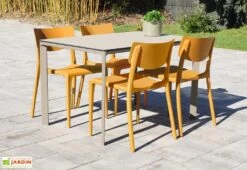 Pas Cher Salon Mobilier Magasin 18 Salon De Jardin : 1 Table Aluminium 120 X 80 Cm + 4 Chaises – Town