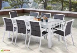 Salon De Jardin Aluminium : Table Extensible 200/320 Cm + Fauteuils -Pas Cher Salon Mobilier Magasin salon jardin aluminium wilsa 600335