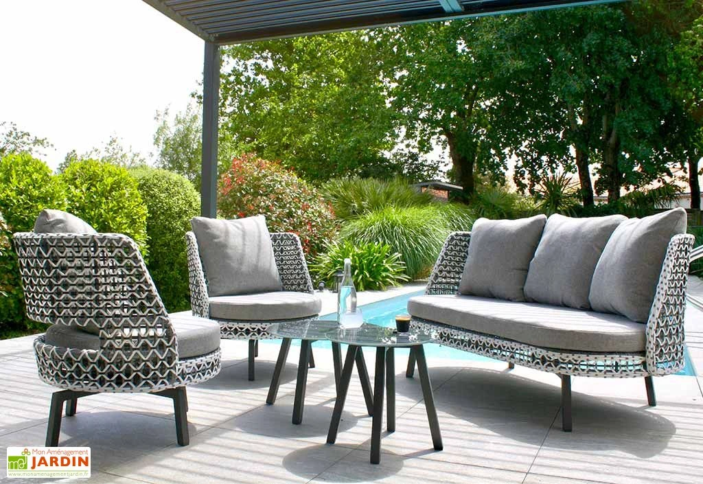 Salon De Jardin 4 Places En Aluminium Et Résine Tressée Agadir 2 Salon De Jardin 4 Places En Aluminium Et Résine Tressée Agadir – Image 2