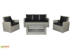 Salon De Jardin En Résine Tressée Portovecchio 5 Places -Pas Cher Salon Mobilier Magasin salon jardin bas resine tressee porto