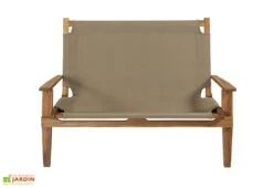 Salon De Jardin En Bois D’Acacia Et Tissu 4 Places Primavera Taupe -Pas Cher Salon Mobilier Magasin salon jardin bois acacia 4 places 5