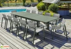 Pas Cher Salon Mobilier Magasin 16 Salon De Jardin Haut 12 Places En Aluminium Et Textilène - Miami