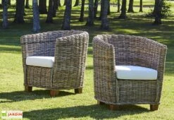 Salon De Jardin En Kubu 4/5 Places – 1 Table, 1 Canapé Et 2 Fauteuils -Pas Cher Salon Mobilier Magasin salon jardin kubu une table 5