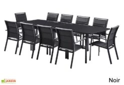 Salon De Jardin Modulo : Table Extensible + 10 Fauteuils -Pas Cher Salon Mobilier Magasin salon jardin modulo wilsa table extensible 10 fauteuils aluminium verre 5
