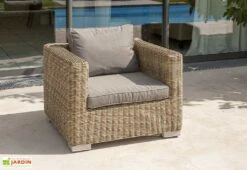 Salon De Jardin Montmartre Miel En Résine Tressée 4 Places -Pas Cher Salon Mobilier Magasin salon jardin montmartre table canape exterieur 3