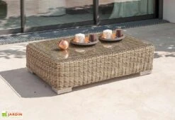 Salon De Jardin Montmartre Miel En Résine Tressée 4 Places -Pas Cher Salon Mobilier Magasin salon jardin montmartre table canape exterieur 4