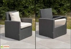 Salon De Jardin En Résine Tressée : 1 Canapé + 2 Fts + 1 Table Basse -Pas Cher Salon Mobilier Magasin salon jardin resine tressee canape fauteuils table basse 5