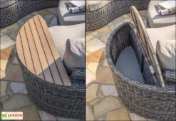 Salon De Jardin Rond En Aluminium Et Résine Tressée 8 Places - Nouméa -Pas Cher Salon Mobilier Magasin salon jardin rond 8 places resine aluminium gris noumea 5