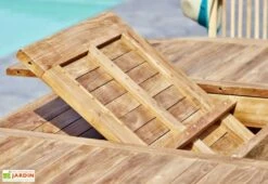 Salon De Jardin En Bois De Teck – 1 Table Ovale 240 Cm Et 8 Chaises -Pas Cher Salon Mobilier Magasin salon jardin teck brut ovale 3