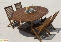 Salon De Jardin En Bois De Teck – 1 Table 170 Cm Et 4 Chaises 7 Salon De Jardin En Bois De Teck – 1 Table 170 Cm Et 4 Chaises -Pas Cher Salon Mobilier Magasin salon jardin teck huile c4 3