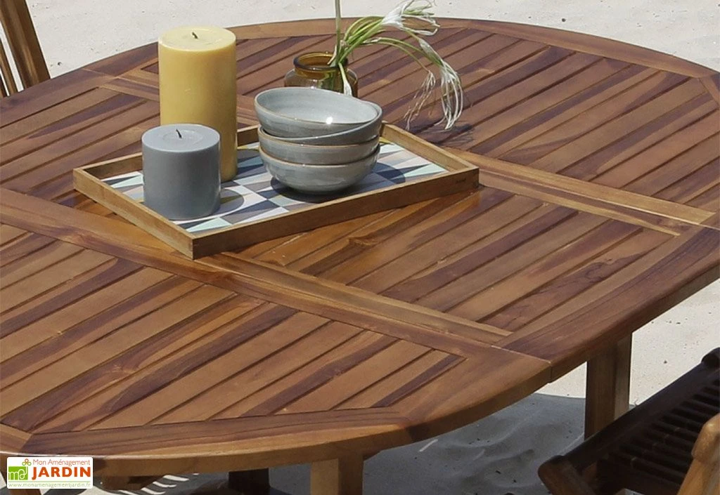 Salon De Jardin En Bois De Teck – 1 Table 170 Cm Et 4 Chaises 5 Salon De Jardin En Bois De Teck – 1 Table 170 Cm Et 4 Chaises – Image 5