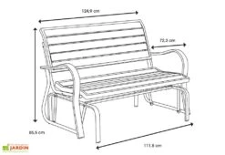 Lifetime Banc De Jardin à Bascule En Acier époxy 124 X 72 X 85 Cm -Pas Cher Salon Mobilier Magasin schema banc jardin bascule acier lifetime