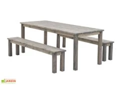 Table De Jardin En Bois Huilé 178 Cm + 2 Bancs – Liepaja 8 Table De Jardin En Bois Huilé 178 Cm + 2 Bancs – Liepaja -Pas Cher Salon Mobilier Magasin table bancs jardin bois huile lin ekju 257059