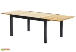 Salon De Jardin Bali Aluminium Et Teck : Table Extensible + 6 Fauteuils -Pas Cher Salon Mobilier Magasin table extensible salon de jardin aluminium teck noir