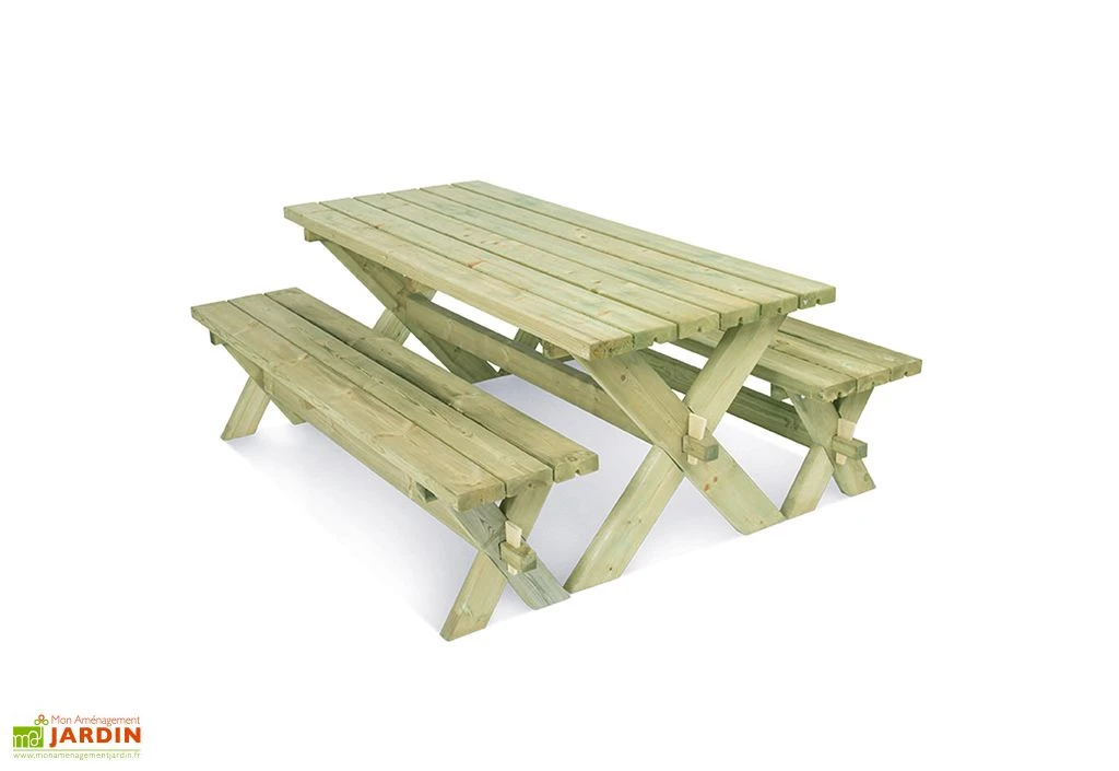 Table De Pique-nique En Bois Autoclave 177 Cm – Riga 3 Table De Pique-nique En Bois Autoclave 177 Cm – Riga – Image 3