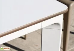 Salon De Jardin : 1 Table Aluminium 120 X 80 Cm + 4 Chaises – Town -Pas Cher Salon Mobilier Magasin table jardin alu 120x80cm blanche meet 1