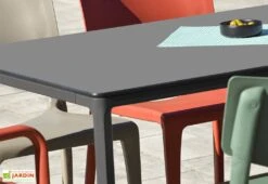 Salon De Jardin : 1 Table Aluminium 120 X 80 Cm + 4 Chaises – Town -Pas Cher Salon Mobilier Magasin table jardin alu 120x80cm grise meet 1