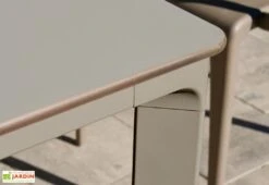 Salon De Jardin : 1 Table Aluminium 120 X 80 Cm + 4 Fauteuils – Dock -Pas Cher Salon Mobilier Magasin table jardin alu taupe ezpeleta
