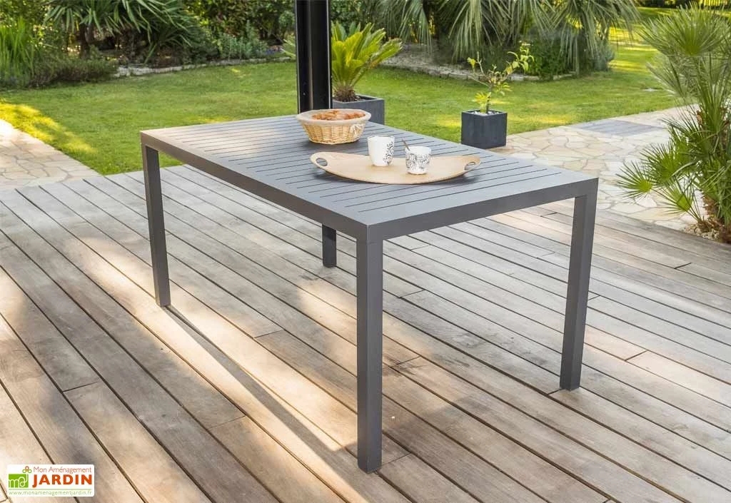 Table De Jardin Miami En Aluminium Gris Anthracite – 160 X 90 Cm 1 Table De Jardin Miami En Aluminium Gris Anthracite – 160 X 90 Cm